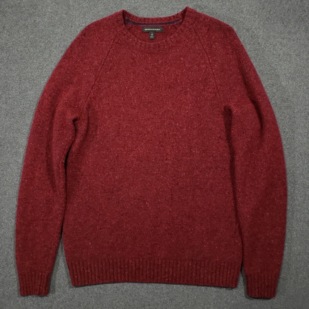 Banana Republic Merino Wool Crewneck Sweater Men Medium Tall Blended Heavyweight